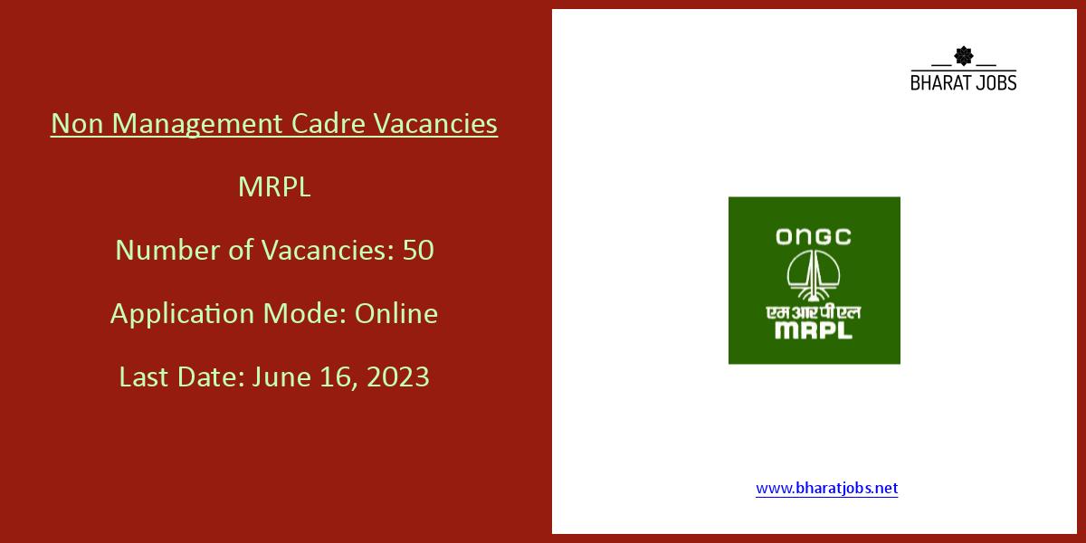 MRPL Non Management Cadre Vacancies 2023 Bharat Jobs