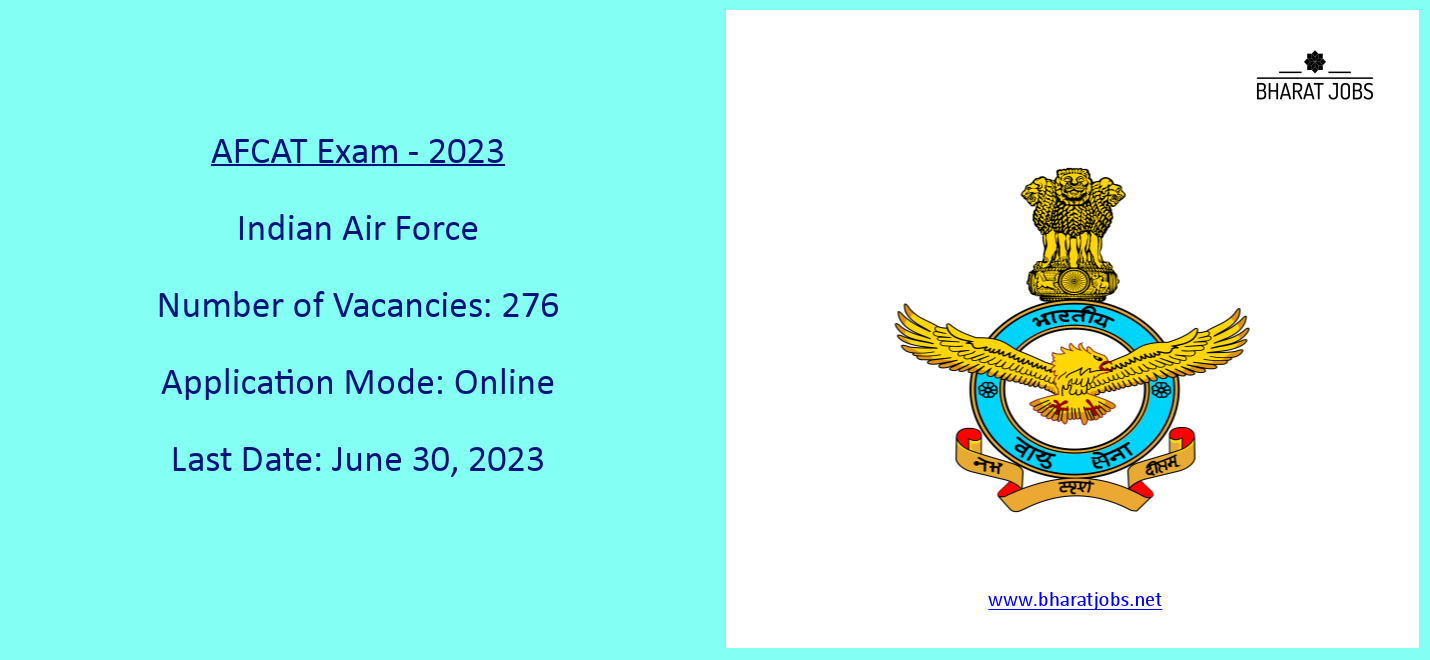 Indian Air Force AFCAT Vacancies 2023 Bharat Jobs